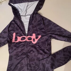 Dark Grey Body Print Hoodie with Matching Pants